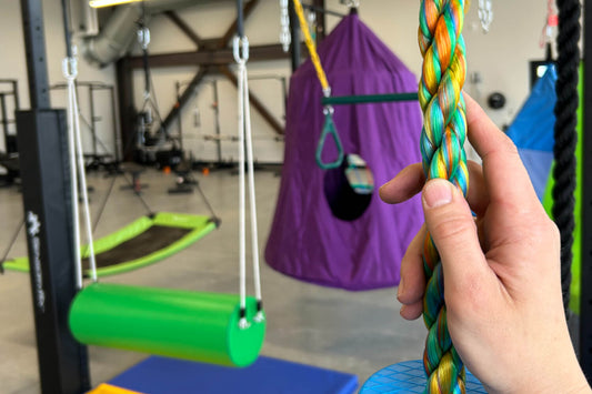 Touching a soft sensory climbing rope