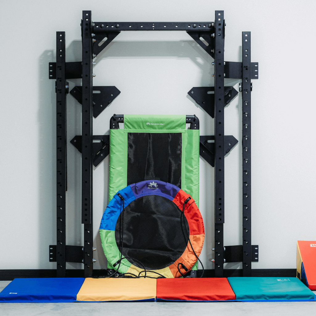 A folding home sensory swing frame