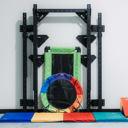 A folding home sensory swing frame